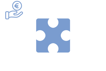 Hellblaues Puzzleteil mit Icon Gehalt