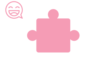 Rosafarbenes Puzzleteil mit Icon Smiley