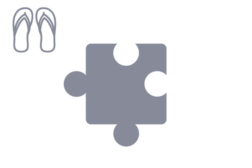 Dunkelgraues Puzzleteil mit Icon Flip Flops