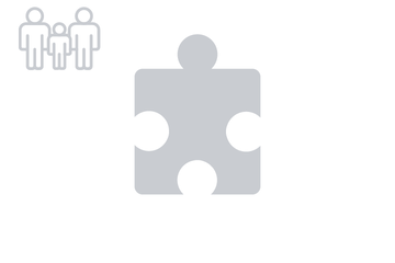 Graues Puzzleteil mit Icon Familie
